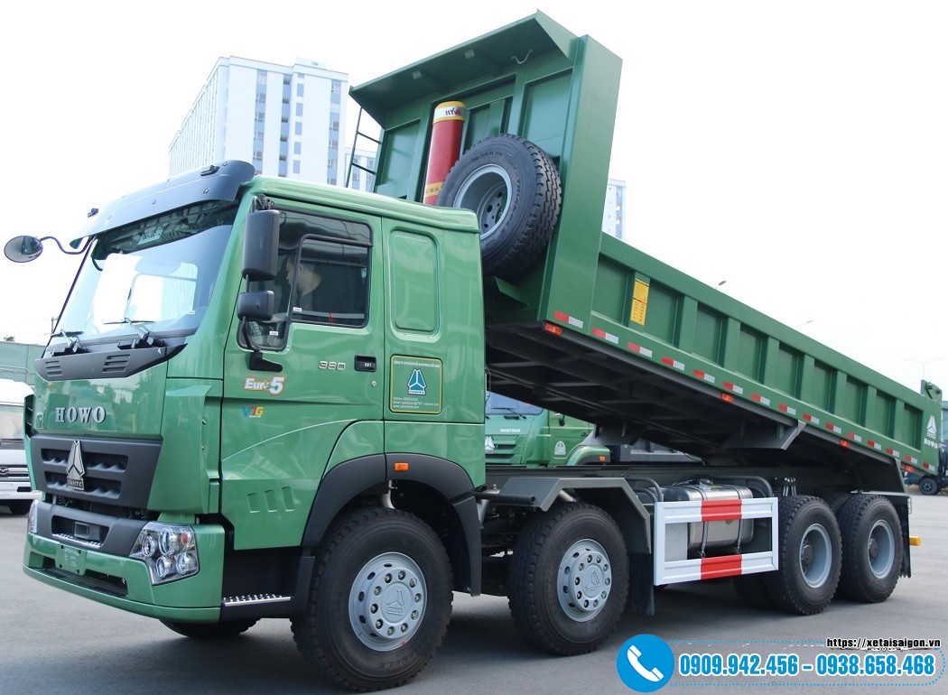 Xe Ben Howo 4 Chân Máy 380 Nhập 2027