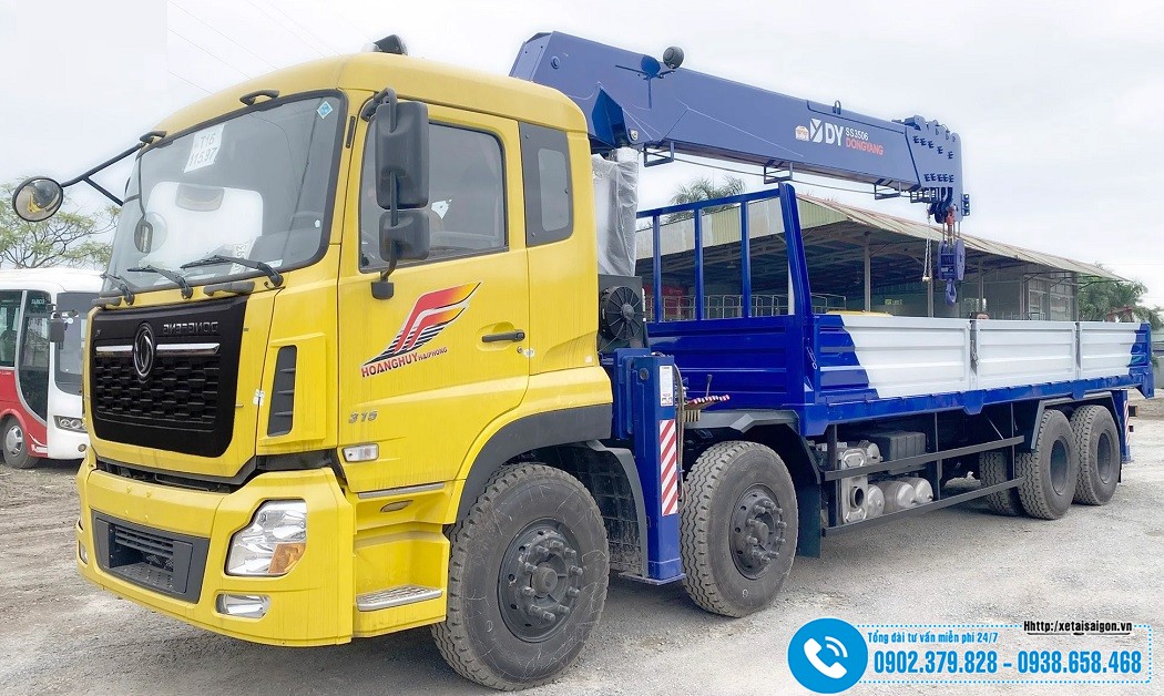 Xe DongFeng 4 Chân Gắn Cẩu DongYang 15 Tấn