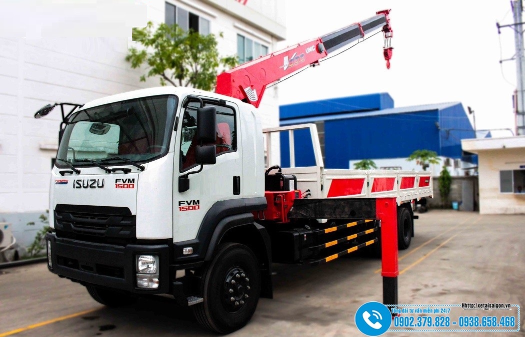 Xe Isuzu 15 Tấn FVM34WE5 - Gắn Cẩu UNIC 8 Tấn UR-V805 - 5 Khúc