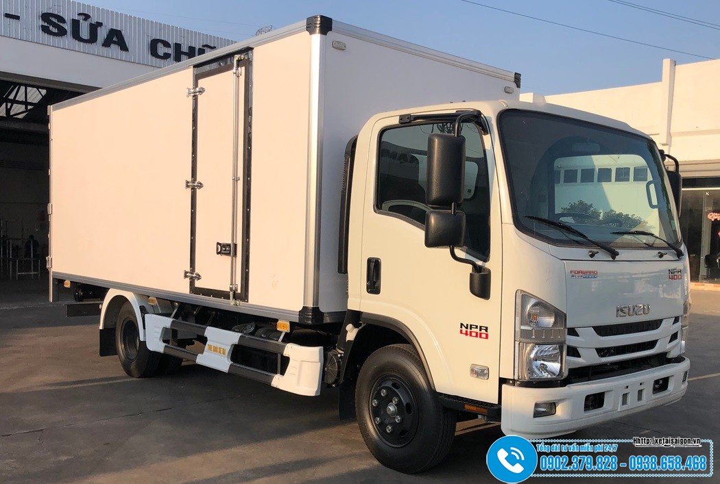 Xe Isuzu 3.5 Tấn NPR400 - Thùng Compositer Gắn Bửng Nâng