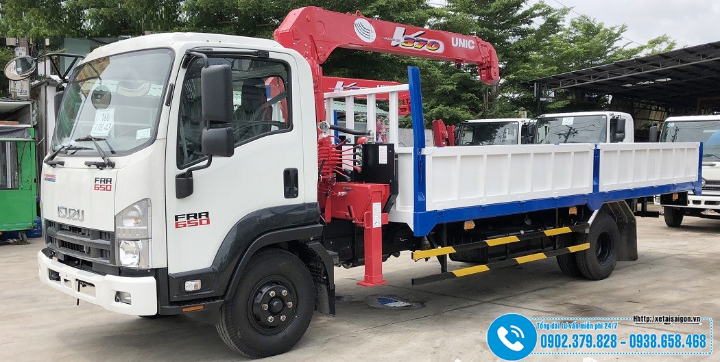 Xe Isuzu 6.5 tấn FRR90NE5 - Gắn Cẩu Unic 3 Tấn 5 Khúc V375