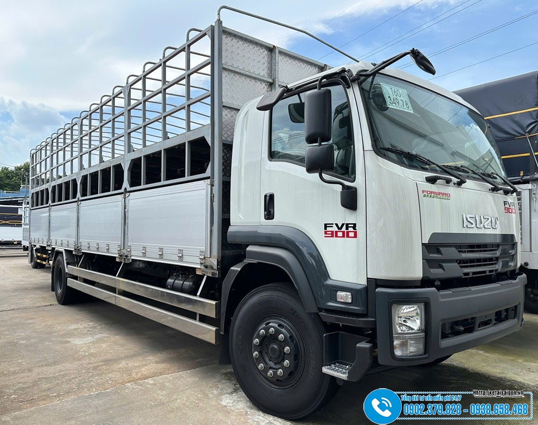 Xe Isuzu 8 Tấn FVR900 - Thùng Chở Xe Máy 2 Tầng Dài 9M9 Cao 2M6