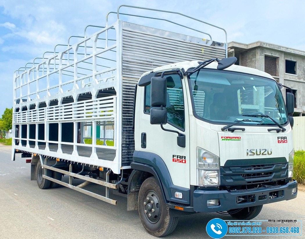 Xe Isuzu FRR650 6 Tấn Thùng Chở Xe Máy 2 Tầng Dài 7M4