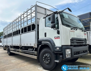 Xe Chở Mô Tô Xe Máy 2 Tầng Isuzu FVR34VE5 Thùng Dài 10 Mét