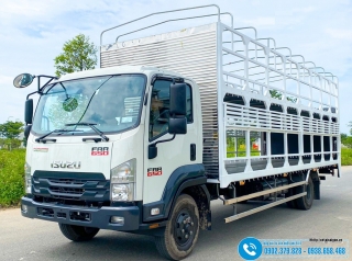 Xe Chở Mô tô Xe Máy 2 Tầng ISUZU FRR90QE5 Thùng Dài 7M4