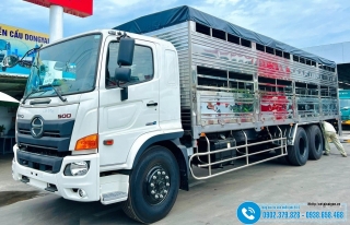 Xe Hino 3 Chân 13 Tấn FL8JW8A - Thùng Chở Heo 2 Tầng