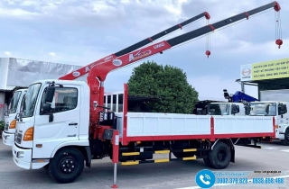 Xe tải Hino 6.5 Tấn Lắp Cẩu Unic 3 Tấn - 4 Khúc