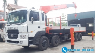Xe tải Hyundai 4 Chân HD320 - Gắn Cẩu 10 Tấn - 12 Tấn - 15 Tấn